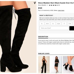 STEVE MADDEN 6.5 Norri Suede Over Knee Boots